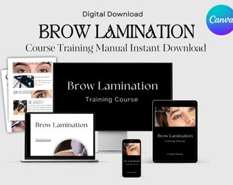 Editable and printable elegant Brow Lamination Training Manual Instant Download, Full Editable Brow Lamination Course Training Manual