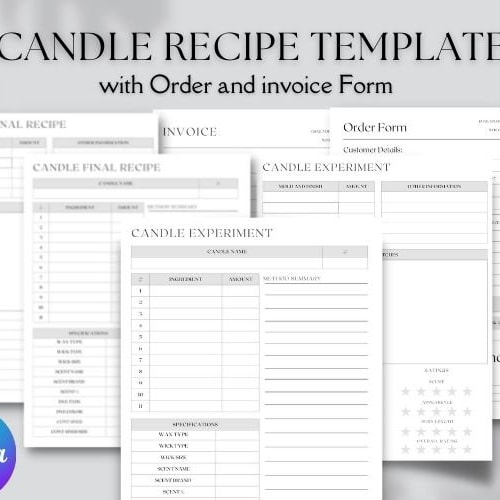 Printable and Editable Candle Recipe Candle Testing Template Etsy Printable and Editable Candle Recipe Candle Testing Template Etsy