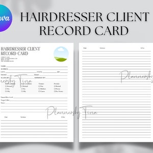 Bewerkbaar en afdrukbaar sjabloonformulier voor kapperscliënten, stylistformulieren, haarklantrecord, haarformulier, spa- en schoonheidsbedrijfsformulier