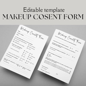 Editable and Printable Makeup Consent Form, Makeup Consultation Form ...
