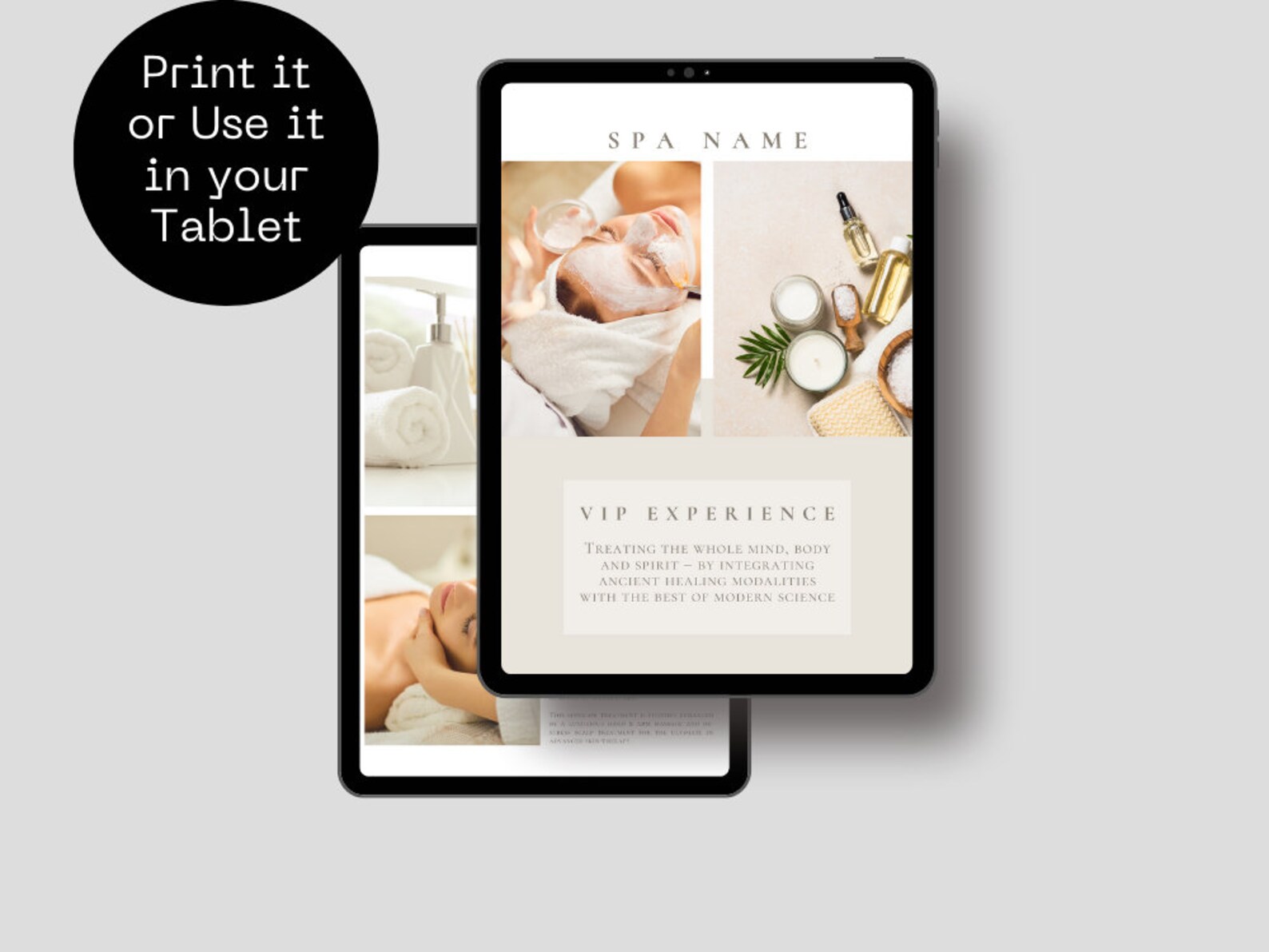 Editable and Printable Elegant Spa Catalog Template, Spa Services