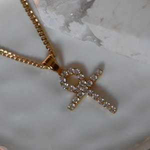 ANKH | WATERPROOF | Key of Life | 14k Gold | Tarnish Resistant | Manifestation Necklace | Egyptian Magic | Statement Necklace