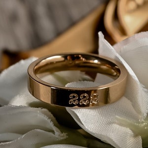 222 ANGEL NUMBER • WATERPROOF 14k Gold Ring • Engraved Ring • Personalized Gift • Luck Number Ring • Stackable Ring • Tarnish Free • Unisex