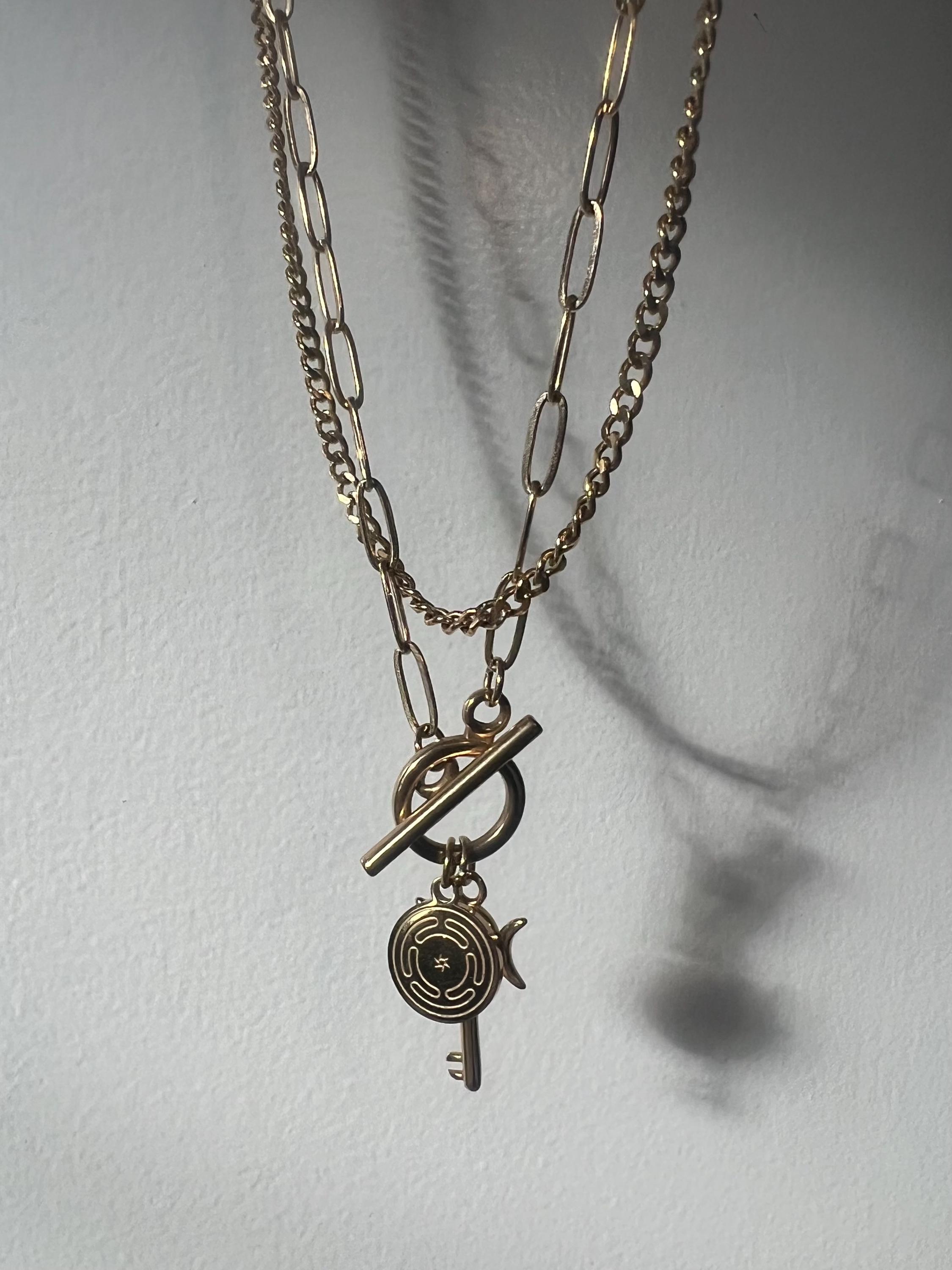 Labyrinth Chain HECATE Dainty Water-resistant Layering Necklace | 14k Gold Paperclip ...