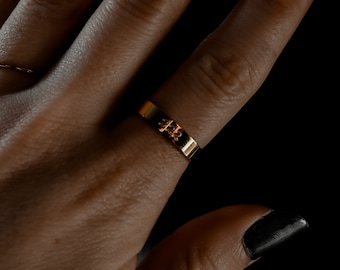 222 • WATERPROOF Angel Number Ring: 14k Gold Stackable Unisex Ring • Alignment • Manifestation