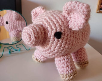 Handmade crochet pig