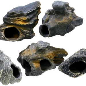 Fish Stones Aquarium Rock Cave Ceramic Decoration for Fish Tank Ornament Decor 5 Sizes