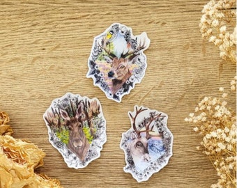Woodland Deer Vinyl Sticker Set: Nature-Inspired Art Decals
