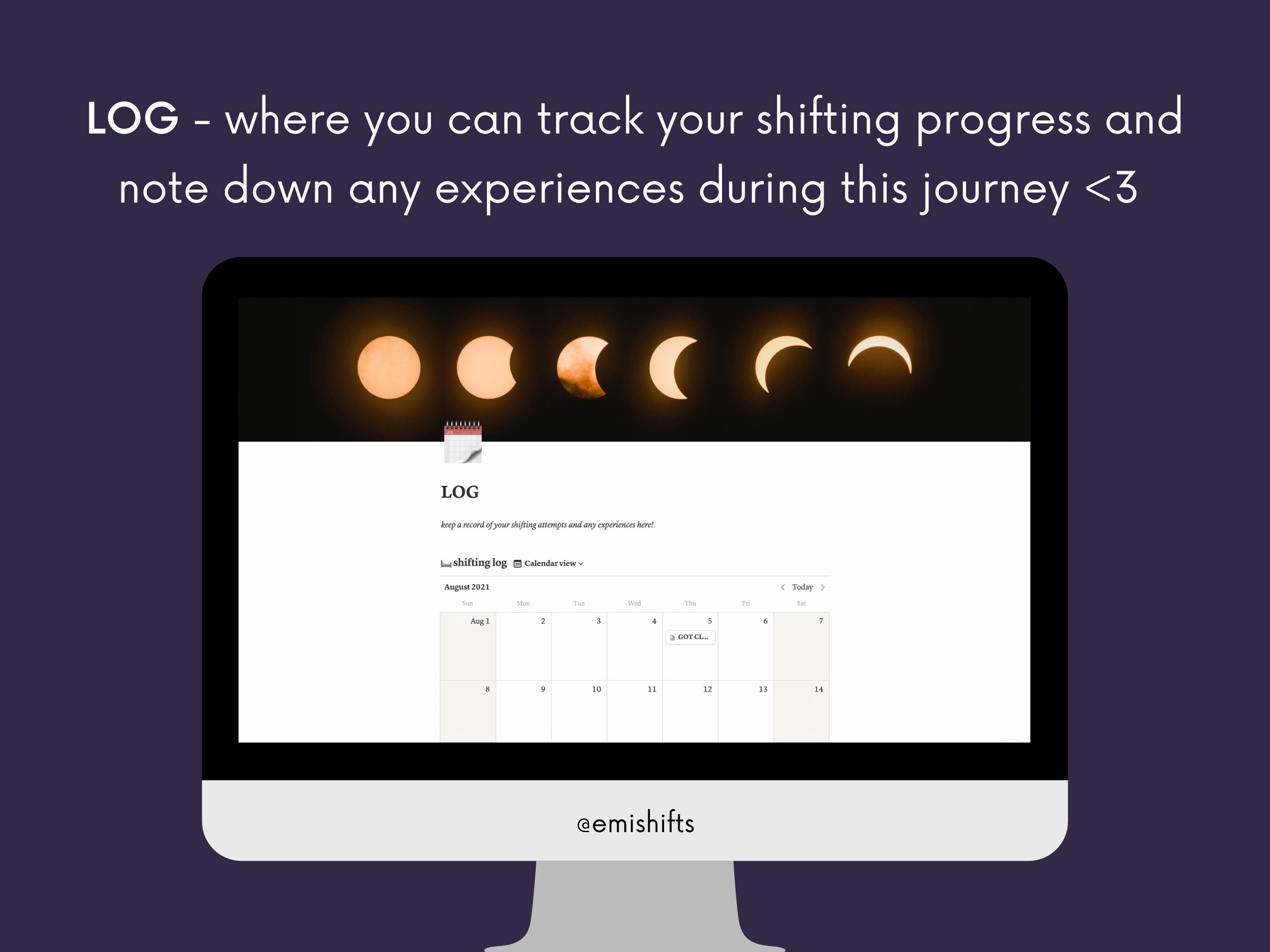 Notion REALITY SHIFTING HUB Digital Shifting Script Template Etsy