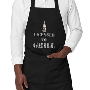 Organic cotton apron, suitable for all messy jobs|barbecuing|cooking|chef&#39;s apron|gardeners|butchers|cooks|camping|cleaning|007 reference