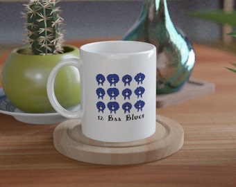 12 Baa Blues Mug: Ideal Gift for blues musician, blues lover, sheep farmer