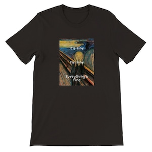 Premium Unisex Crewneck T-Shirt Schwarz &quot;Alles ist in Ordnung&quot;