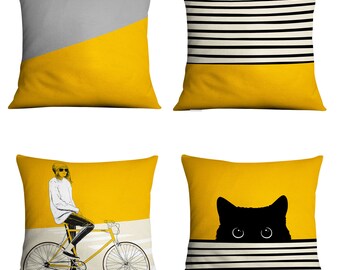 yellow rectangle cushion