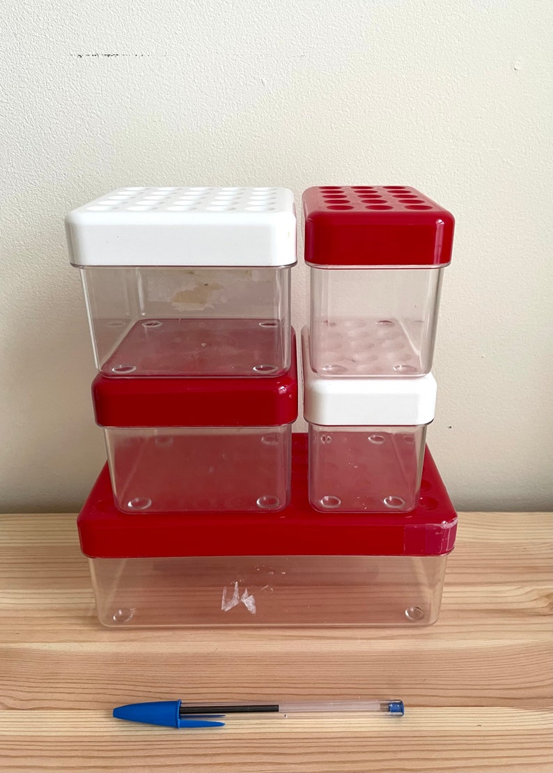 Vintage Plastic Stackable Boxes Etsy