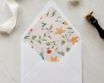 Colorful Floral Envelope Liner Template (Digital Download) | A9, A7, A6, A2, A1, C5, Square
