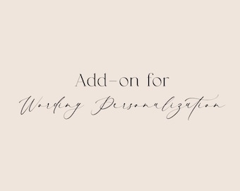 Add-On for Vow Book Wording Personalization
