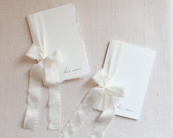 Special Edition Vow Books | Wedding | Set of 2 | Handmade | His & Hers | Gender-Inclusive