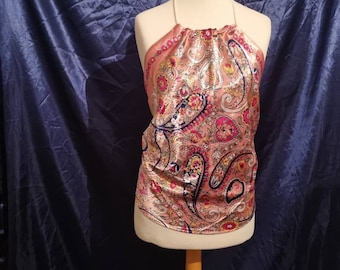 Halter scarf neck top satin women top colourful one size top suitable for all occasions