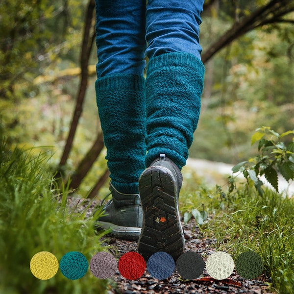 Gestrickte Beinstulpen "Modell Lile" - hoher Schurwollanteil - mit Fleeceband