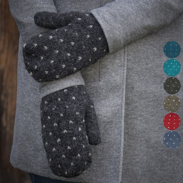 Mitaines "Modèle Nadeen", gants tricotés, entièrement doublés de polaire, gants d'hiver