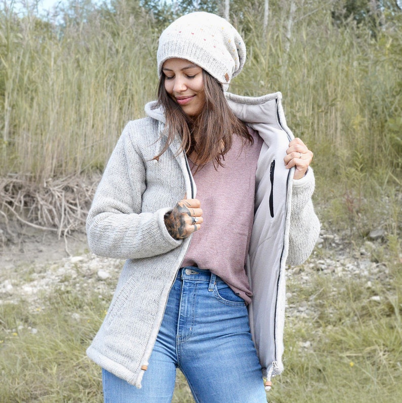 Chaqueta de lana modelo Eileen totalmente forrada capucha desmontable imagen 5