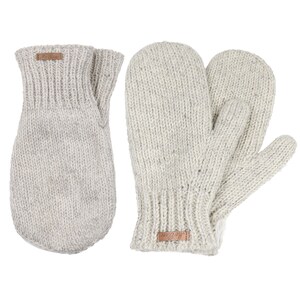 Set aus Pärchenhandschuh Modell Valentin & Fäustlinge, gefüttert mit Fleece Naturhellgrau