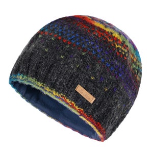 Wool hat Model Milan-Rainbow knitted hat, fully lined with fleece, winter hat Anthrazit Reg. 2 95R