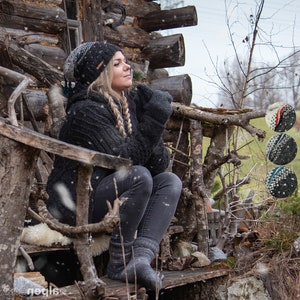 Gorro de lana de diseño escandinavo "Modelo Dave" con pompón