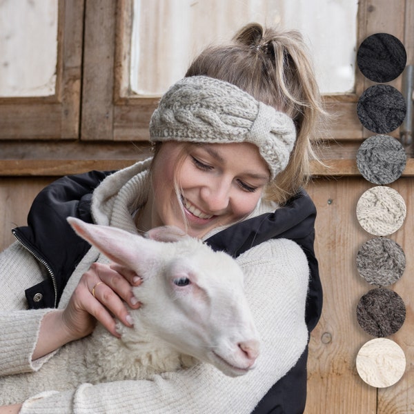 Stirnband mit Knoten "Modell Isla Naturtöne" Knotenstirnband mit Fleece gefüttert