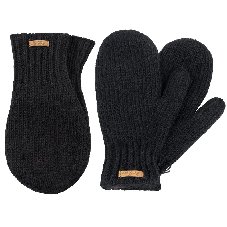 Set aus Pärchenhandschuh Modell Valentin & Fäustlinge, gefüttert mit Fleece Schwarz