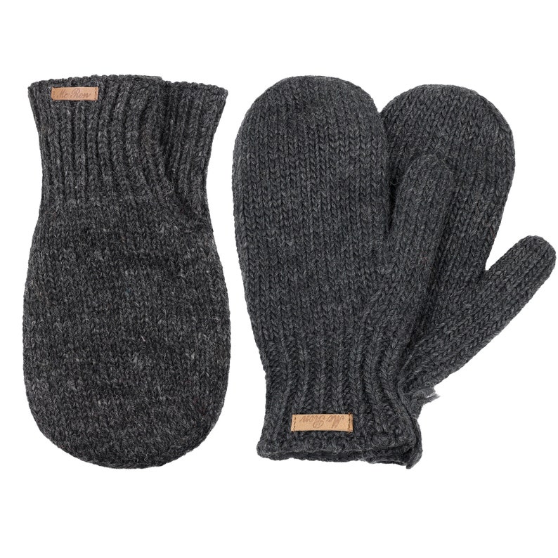 Set aus Pärchenhandschuh Modell Valentin & Fäustlinge, gefüttert mit Fleece Anthrazit