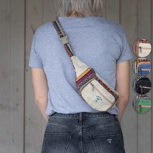 Hipbag made of hemp and cotton - hip bag - cross body bag in boho style