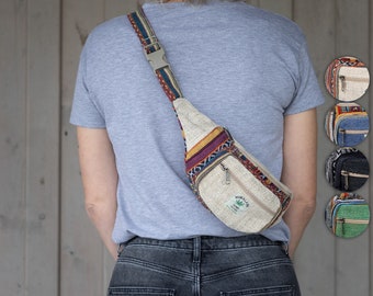 Hipbag made of hemp and cotton - hip bag - cross body bag in boho style