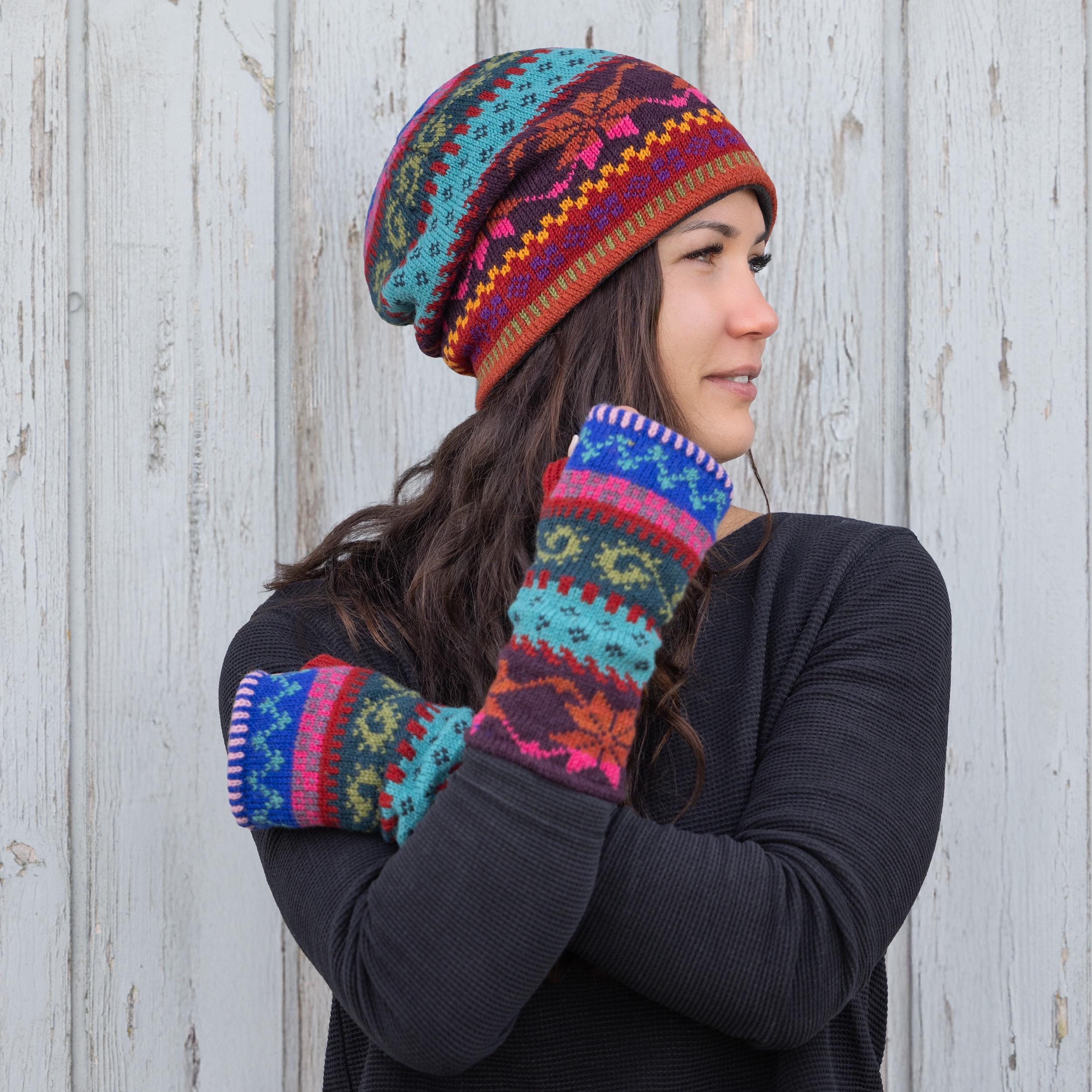 Damen Pulswärmer Lenna - Gestrickt Mit Weichem Fleece Futter