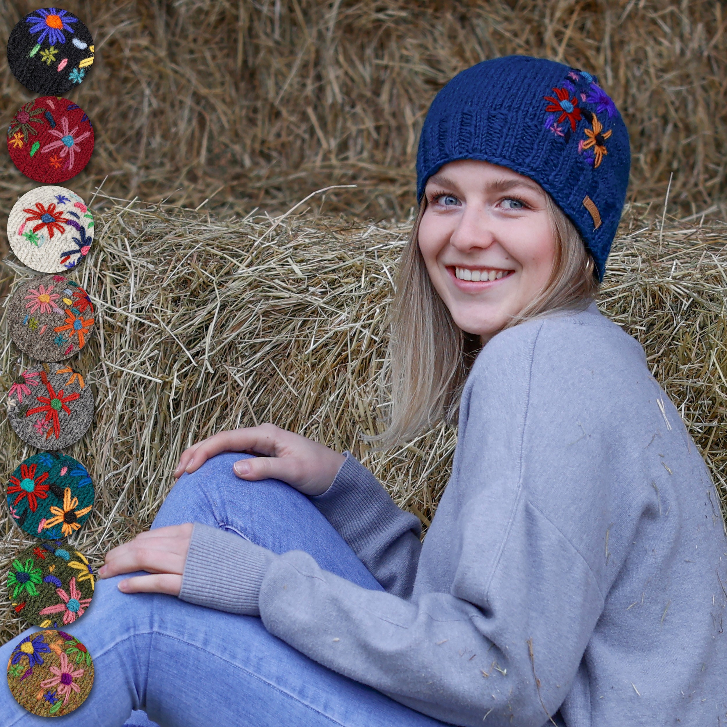 Wool hat with embroidery model Daful - fully lined with fleece