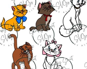 Cartoon Cats SVG Files| Individual Cut Files