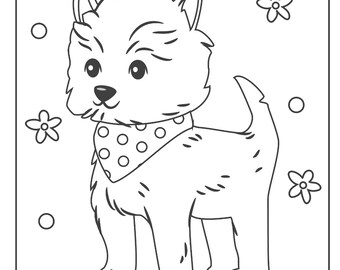 665 Coloring Pages Cute Dogs Puppies  Best Free