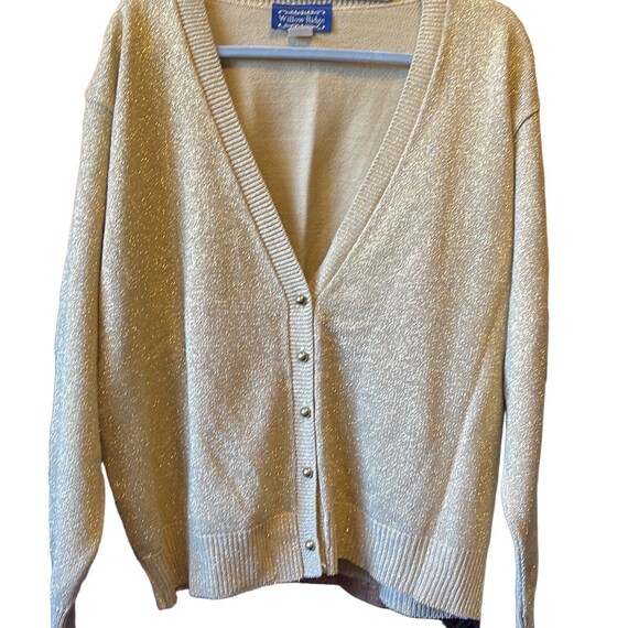 Vintage Willow Ridge metalic cardigan 2x