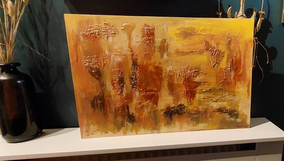 Into the abyss - original abstract acrylic emotional painting on canvas board