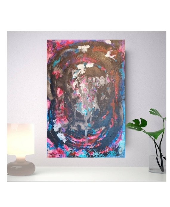 Voices in my head - original abstract acrylic emotional painting on canvas board