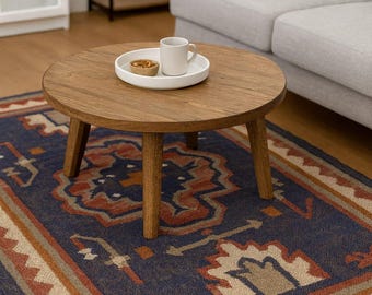 Handmade Wool Jute Kilim Rug: Bohemian Turkish Design, 8x10 Living Room Rug