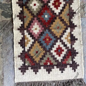 Vintage kilim runner rug, Handmade Area Kilim Runner, Flatweave Rug, Bohemian Rug, , Navajo Kilim Rug, Traditional Aztec Rug, jute rugs