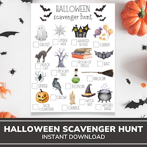 Printable Halloween Scavenger Hunt | Halloween Party Game | Halloween Activity | Kids Halloween Games | Halloween Printable