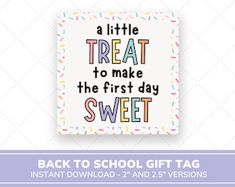 Etiqueta de regalo para el regreso a clases / Feliz primer día de clases / Etiqueta de regalo imprimible para maestros / Etiqueta de bienvenida / Etiqueta para bolsa de bocadillos