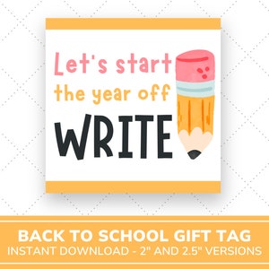 Back To School Gift Tag | Happy First Day Of School | Printable Teacher Gift Tag | Welcome Back Tag | Snack Treat Bag Tag | Pencil Gift Tag