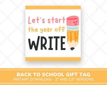 Back To School Gift Tag | Happy First Day Of School | Printable Teacher Gift Tag | Welcome Back Tag | Snack Treat Bag Tag | Pencil Gift Tag