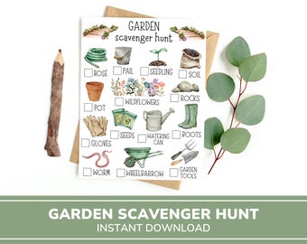 Druckbare Garten Schnitzeljagd | Kids Outdoor Frühling Sommer Aktivität | Outdoor Natur Lernaktivität | Kinder Gartenaktivität