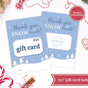 Porte-cartes-cadeaux imprimable | Porte-cartes-cadeaux Noël | Cadeaux de Noël des employés | Cadeau de remerciement | Cadeau d'appréciation | Cadeau de dernière minute