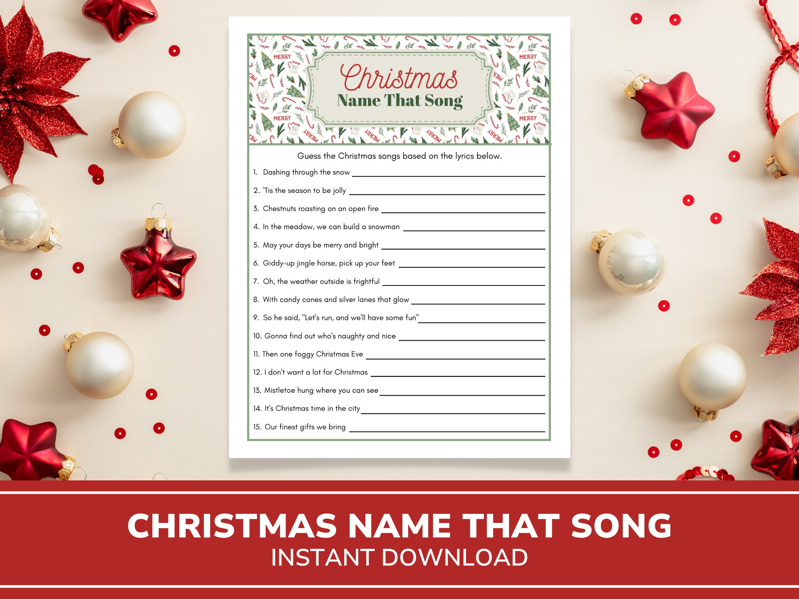 Christmas Song Trivia Game Name That Christmas Song Christmas Quiz