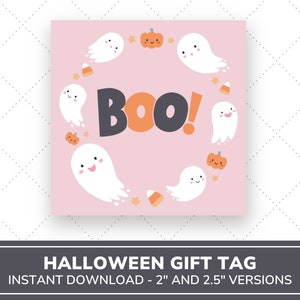 Halloween-cadeaukaartjes | Halloween partij gunst Tags | Halloween-tag afdrukbaar | Halloween Goody Bag-label | Boo-mandtag | Halloween-koekjeslabel